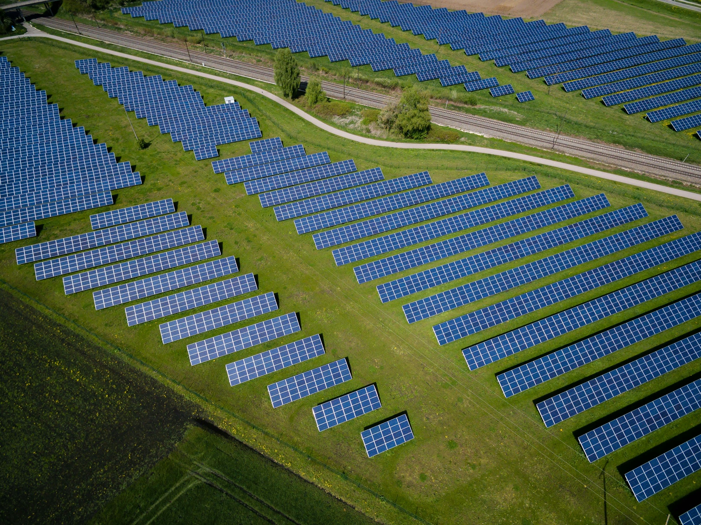 Solar aerial green landscape